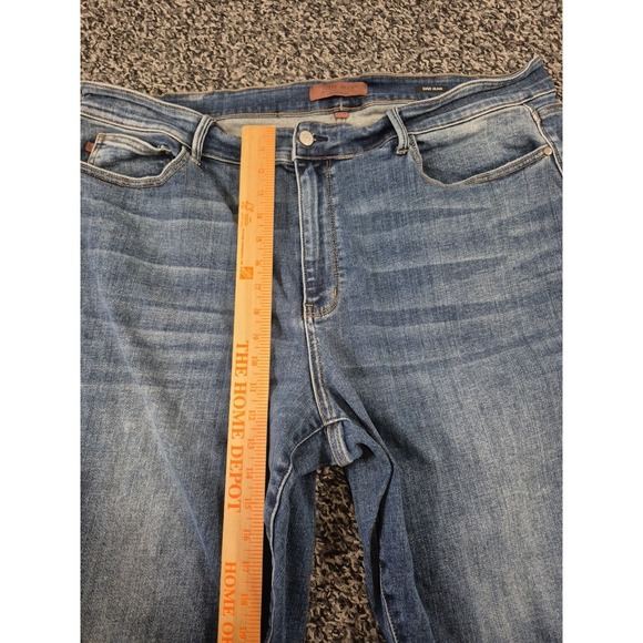 Judy Blue Jeans Womens 22W Dad Straight High Rise Stretch Raw Hem Ripped Denim - Picture 4 of 9